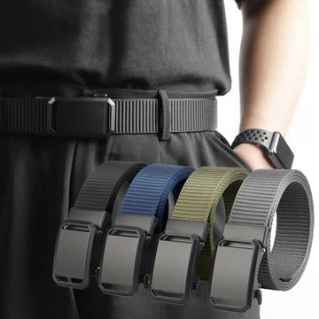 Tactical canvas belt with automatic buckle. 