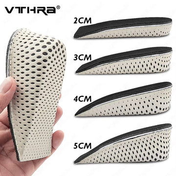 Cushioned heel insoles for sports use and height increase