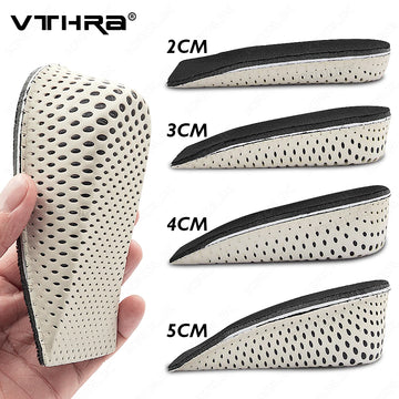 Cushioned insoles for height increase of 2/3/4/5 cm. 